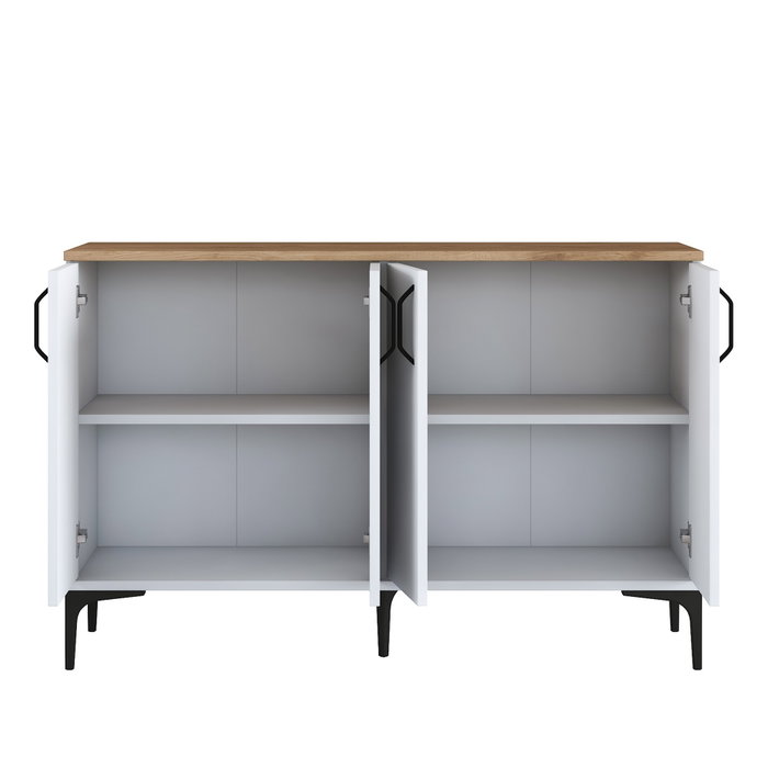 Hanah Home Gabinete Multipropósito Blanco y Nuez